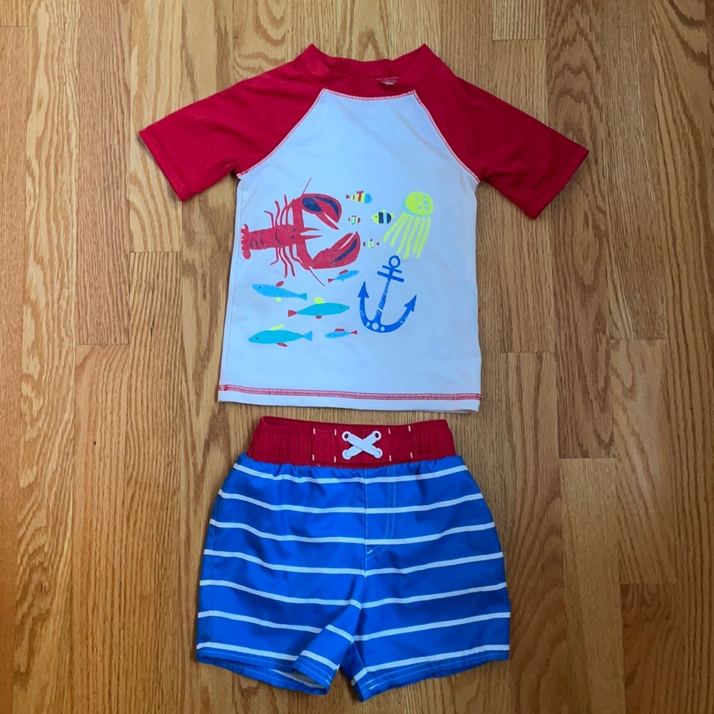 Cat & Jack 2 Piece Toddler Boy Swim Set, 2T